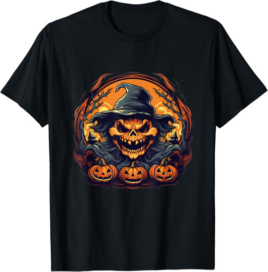 Halloween Scary Scarecrow Jack O Lanterns. T-Shirt - T-Shirt | Black