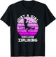 Just A Girl Vintage Zipline Zip Lining Zip Line Aerial Tours T-Shirt - T-Shirt | Black