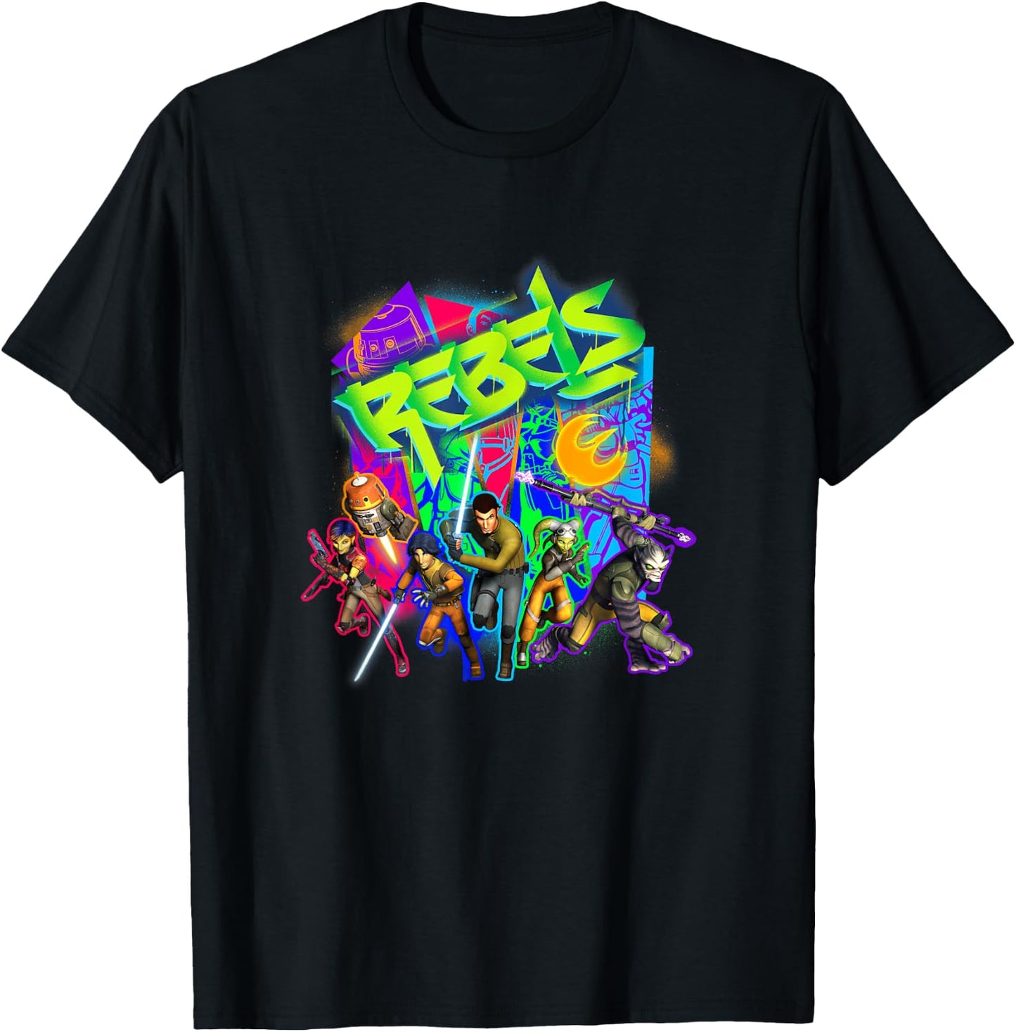 Star Wars Rebels Urban Graffiti Art Style Group Portrait T-Shirt - T-Shirt | Black