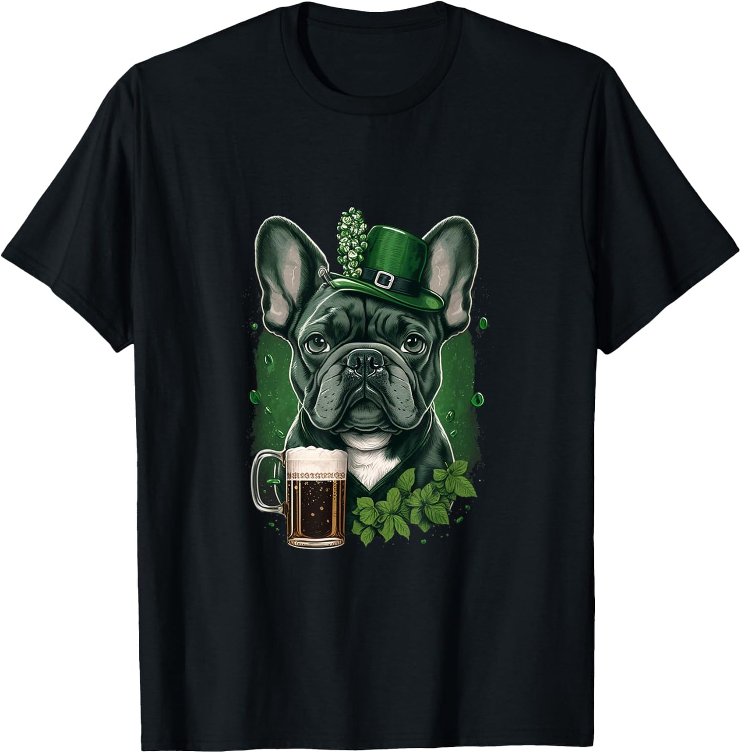 French Bulldog |St. Patricks Day Beer Shamrock Ireland Dog Women T-Shirt - T-Shirt | Black