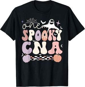 Spooky Certified Nursing Assistant Halloween CNA T-Shirt - T-Shirt | Black