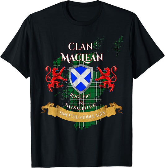 MacLean Hunting Scottish Family Clan Middle Ages Mischief T-Shirt - T-Shirt | Black