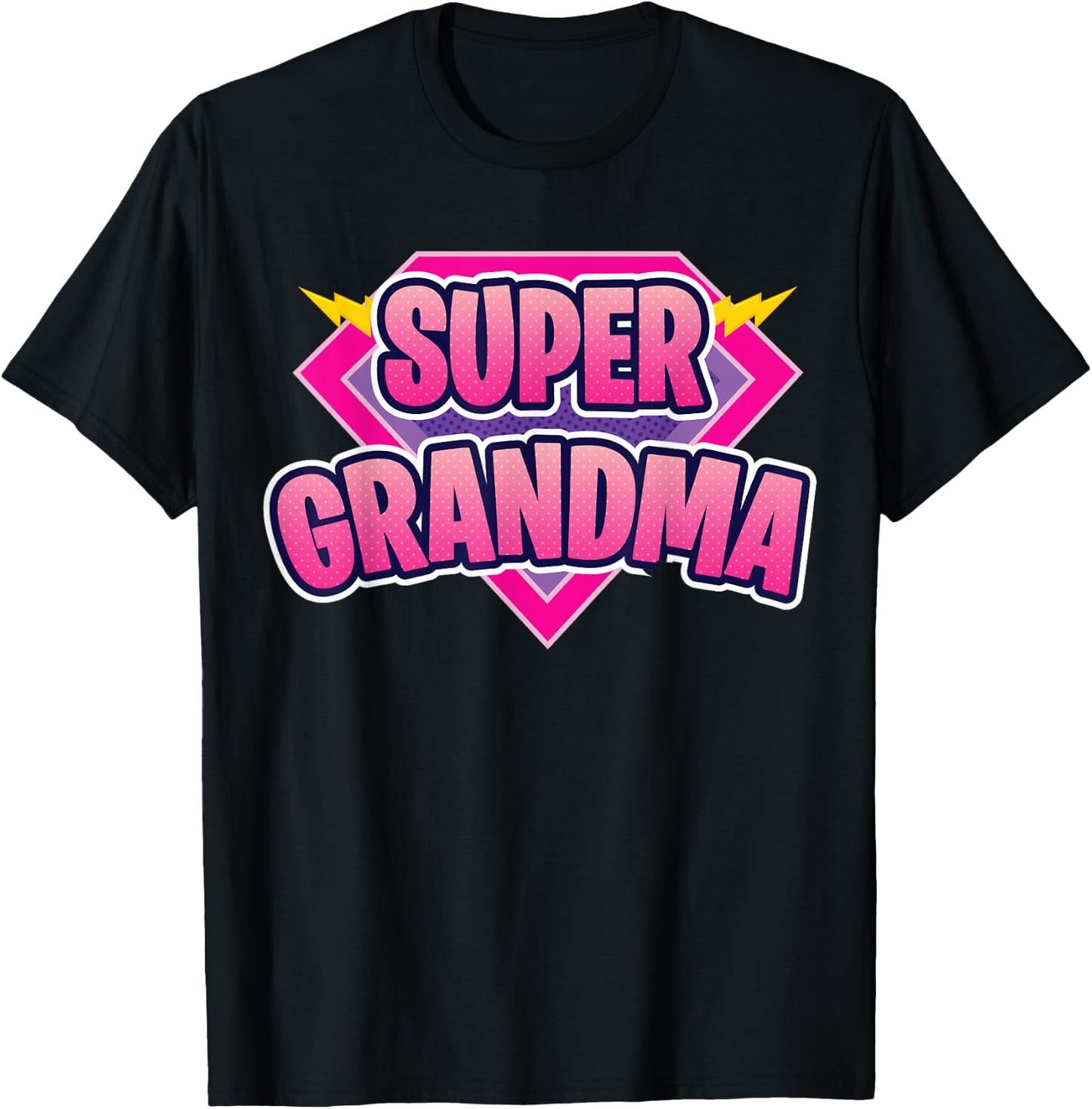 Super Grandma Superhero Grandmother Comic Book Funny T-Shirt - T-Shirt | Black