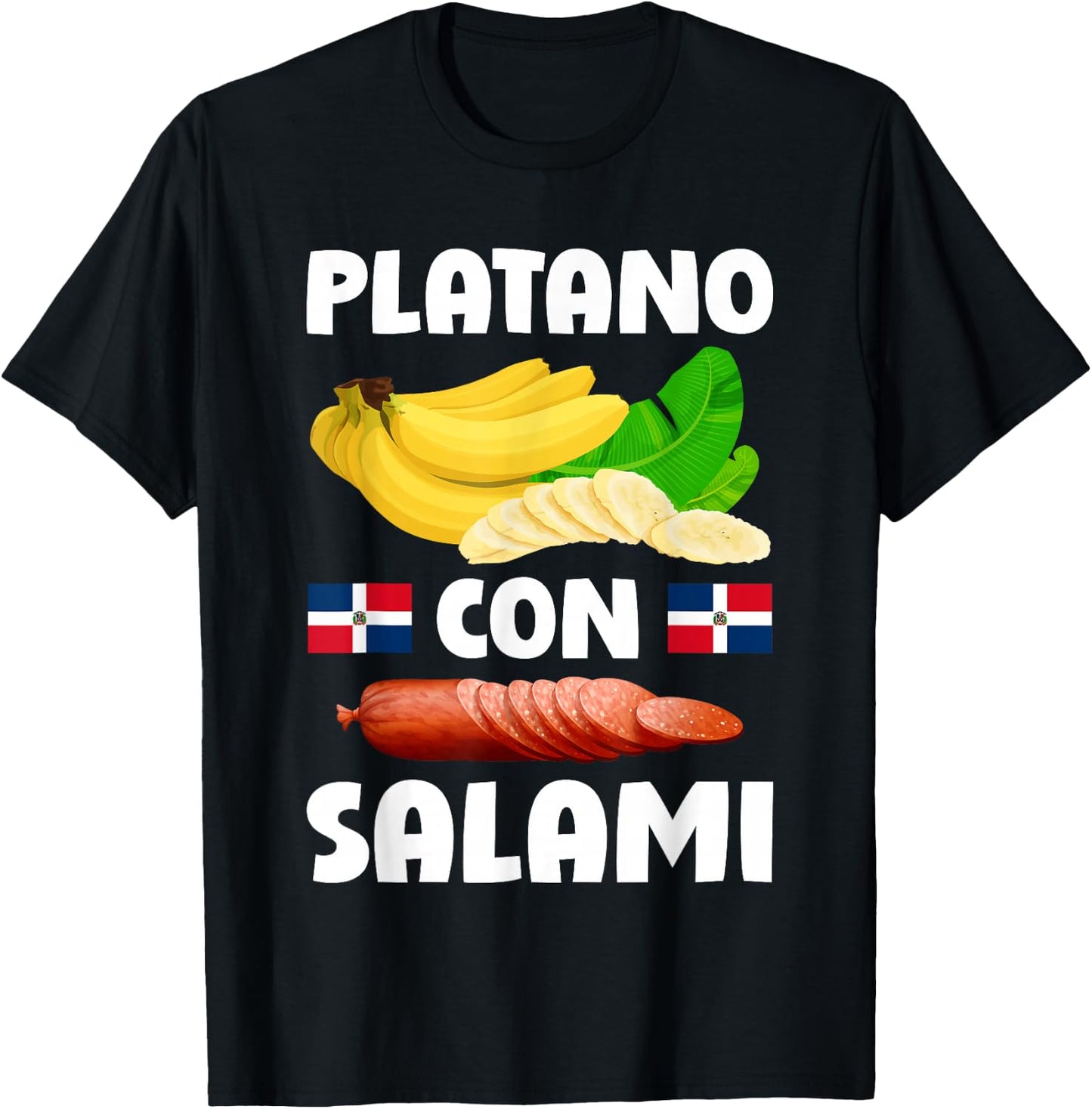 Dominicana Flag RD Dominican Republic Food Mangu Plantain T-Shirt - T-Shirt | Black