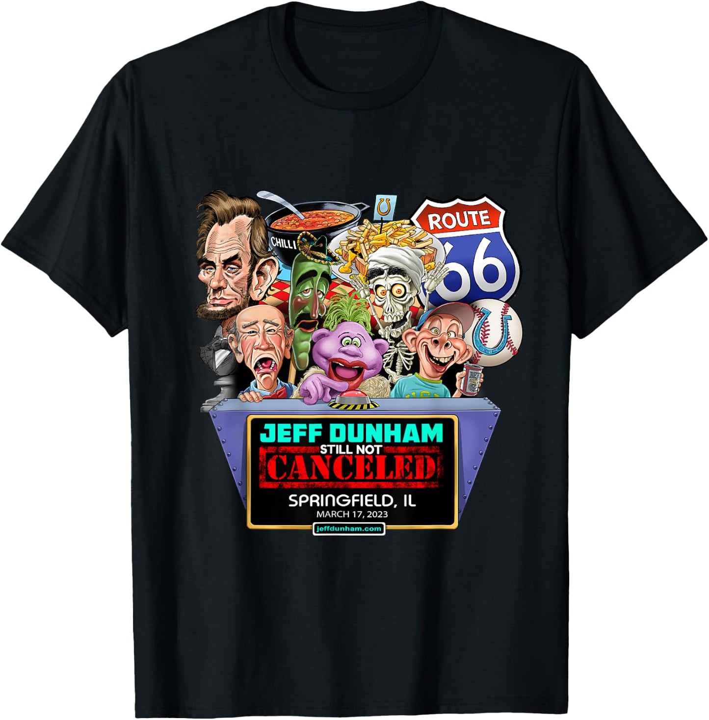 Jeff Dunham Springfield, IL (2023) T-Shirt - T-Shirt | Black