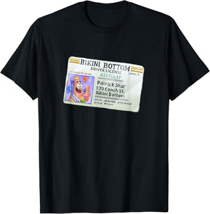 SpongeBob SquarePants Patrick Star Driver License King Logo T-Shirt - T-Shirt | Black