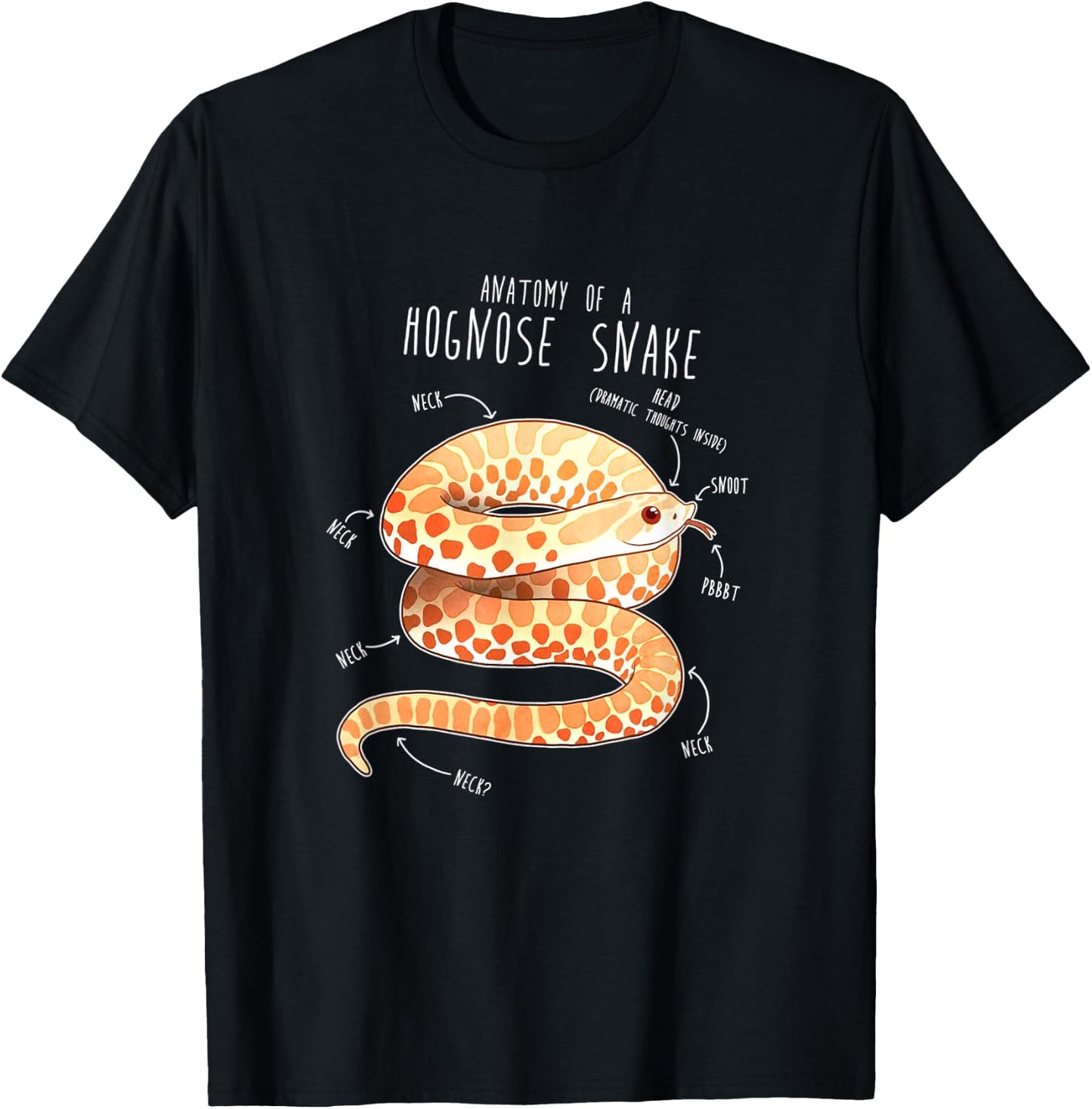 Anatomy of Albino Hognose Snake T-Shirt - T-Shirt | Black