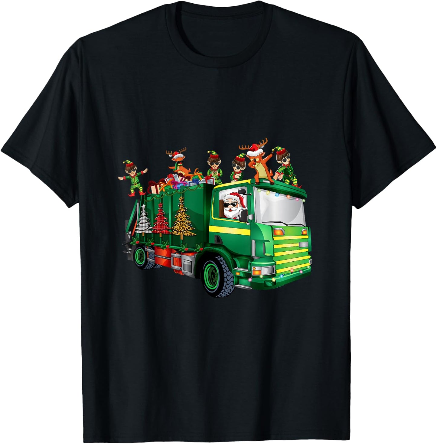 Santa Squad Christmas Rubbish Trash Truck Pajamas Toddlers T-Shirt - T-Shirt | Black