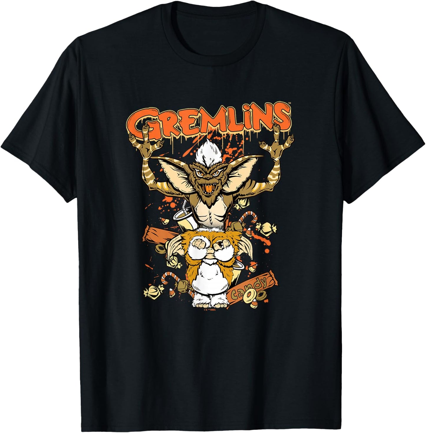 Gremlins Halloween Gizmo Candy Change Crunch T-Shirt - T-Shirt | Black