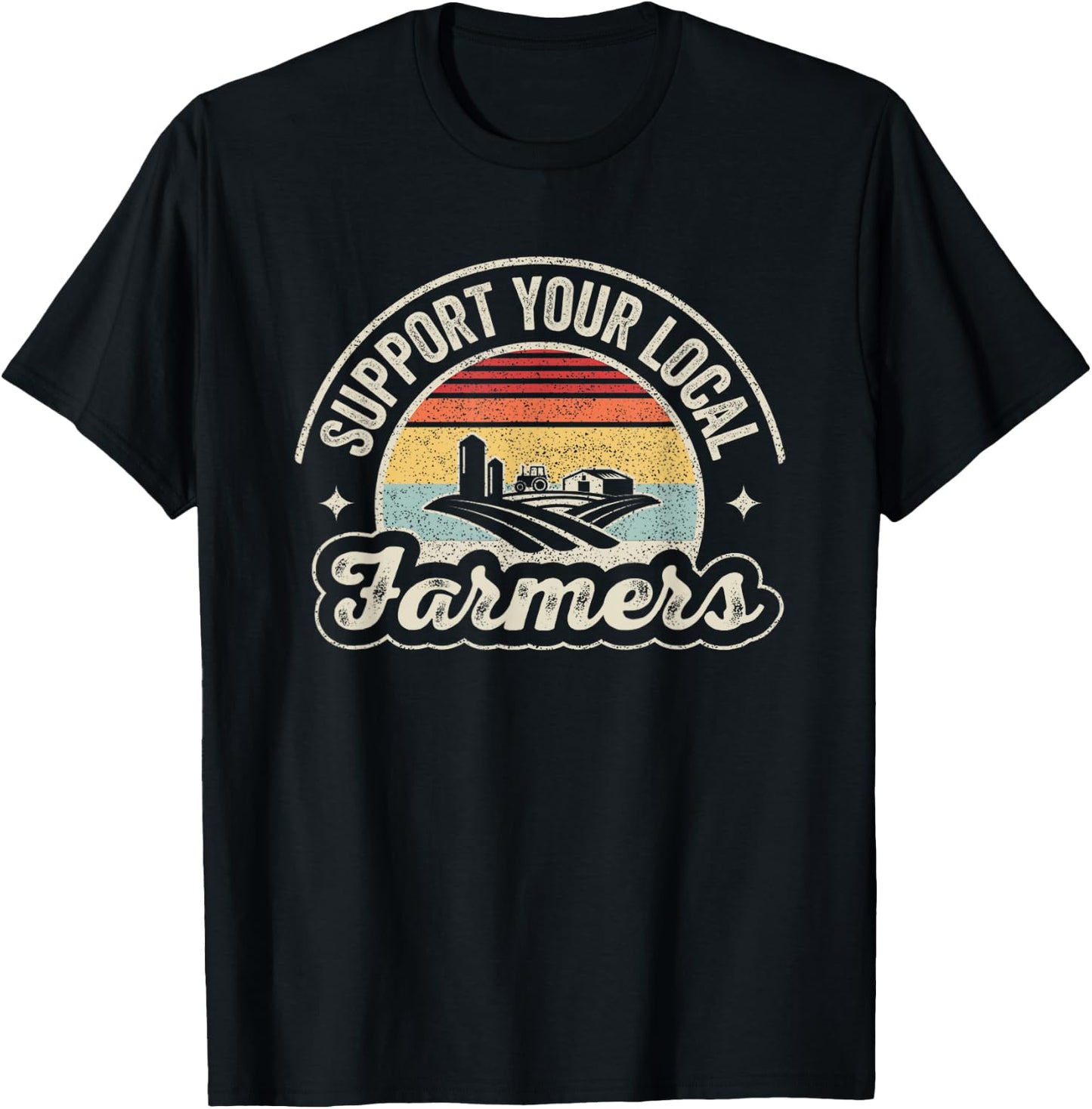 Outta Sight! Vintage Retro Farm Local Food Patriotic Farming Farmer - Black, -Adults, Short Sleeve, , Small T-Shirt - T-Shirt | Black