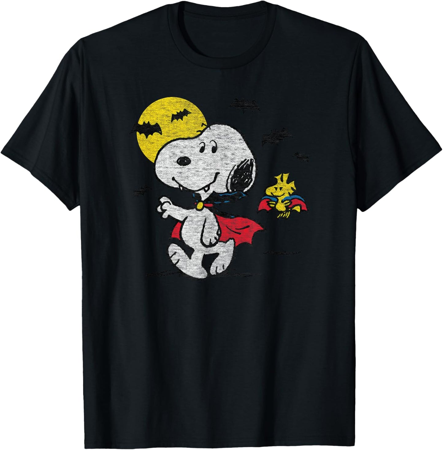 Peanuts - Vampire Snoopy and Woodstock T-Shirt - T-Shirt | Black
