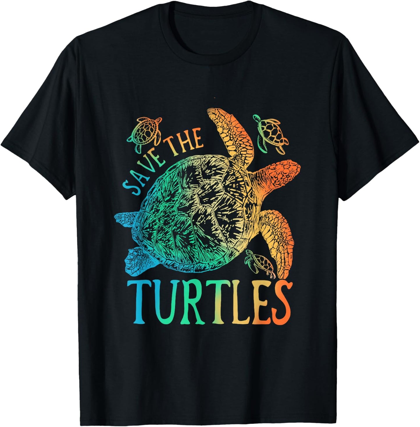 Tie Dye Sea Turtle, save the turtles, women & men and kids T-Shirt - T-Shirt | Black