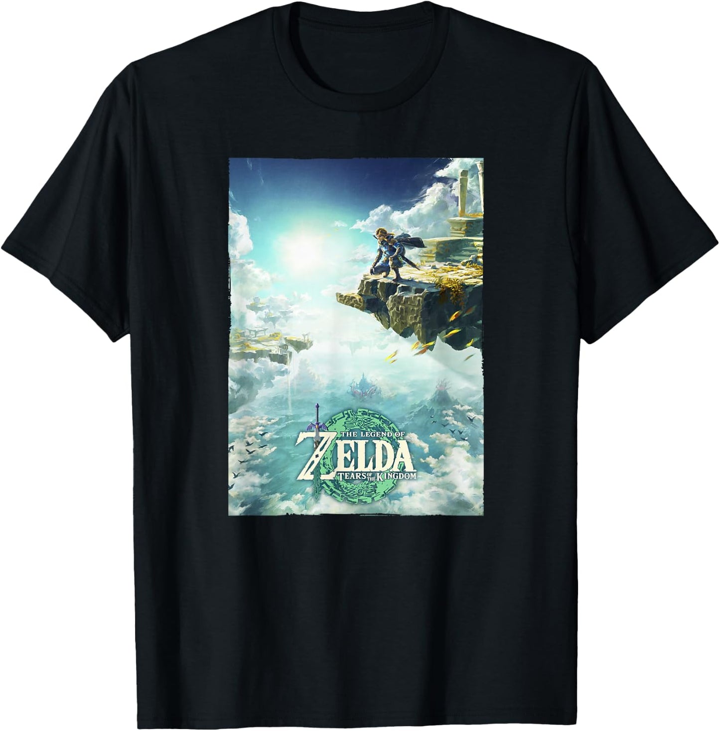 The Legend of Zelda Tears of The Kingdom Cloudy Link Poster T-Shirt - T-Shirt | Black