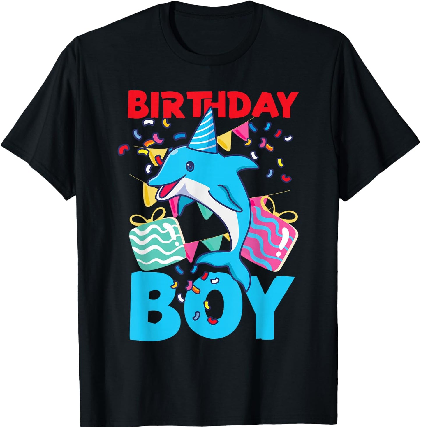 Dolphin Birthday Birthday Boy T-Shirt - T-Shirt | Black