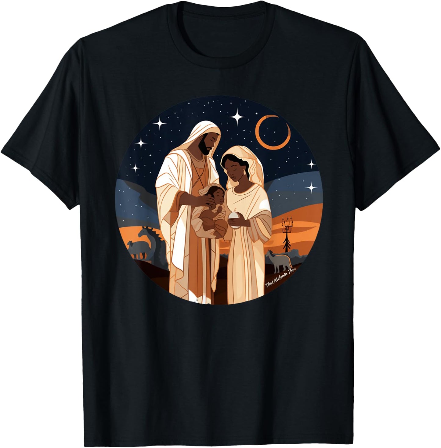 Jesus Is The Reason For The Season Afro Black Nativity Scene T-Shirt - T-Shirt | Black