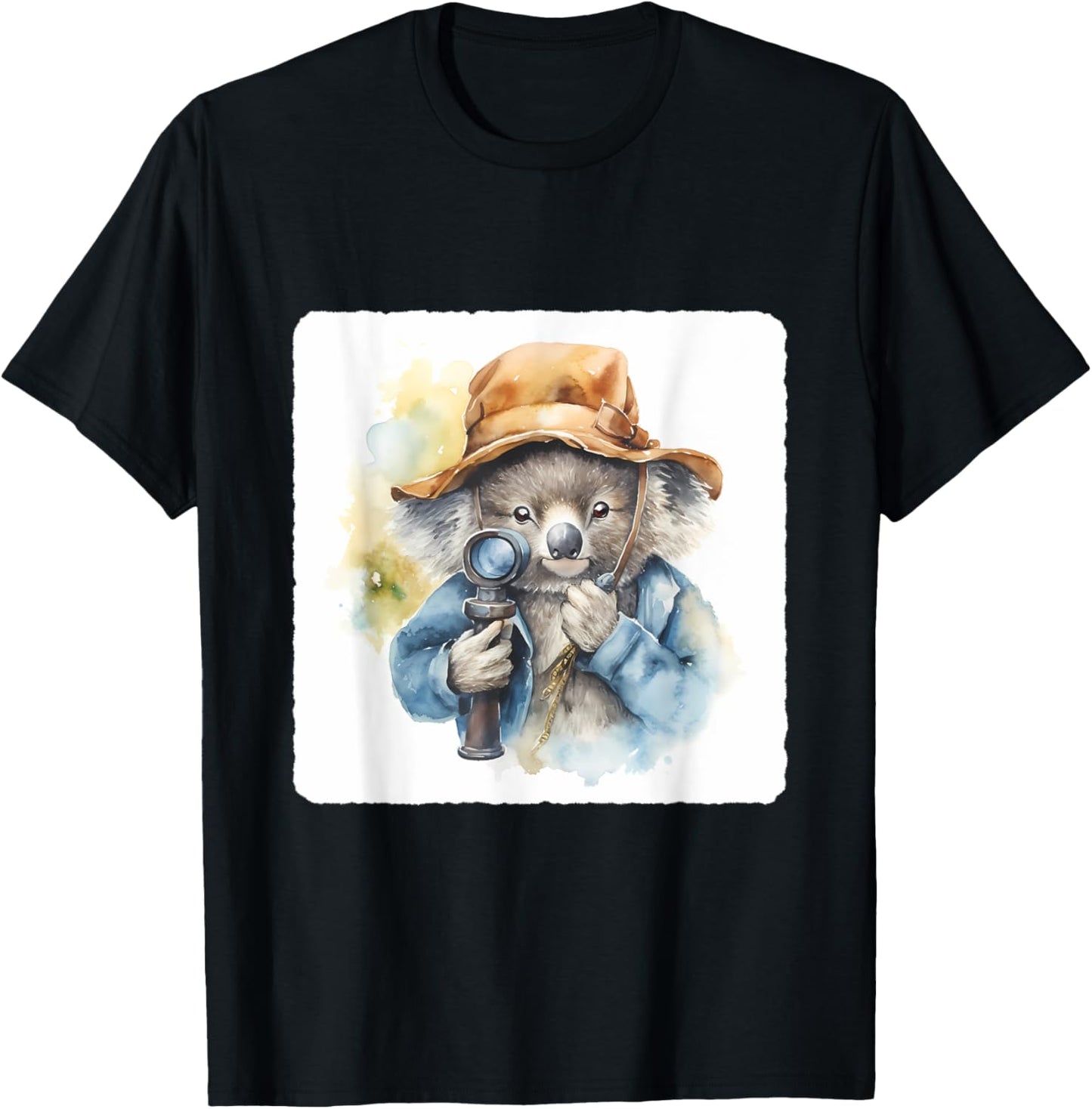 Koala Detective With A Spyglass. Investigation, Mystery T-Shirt - T-Shirt | Black