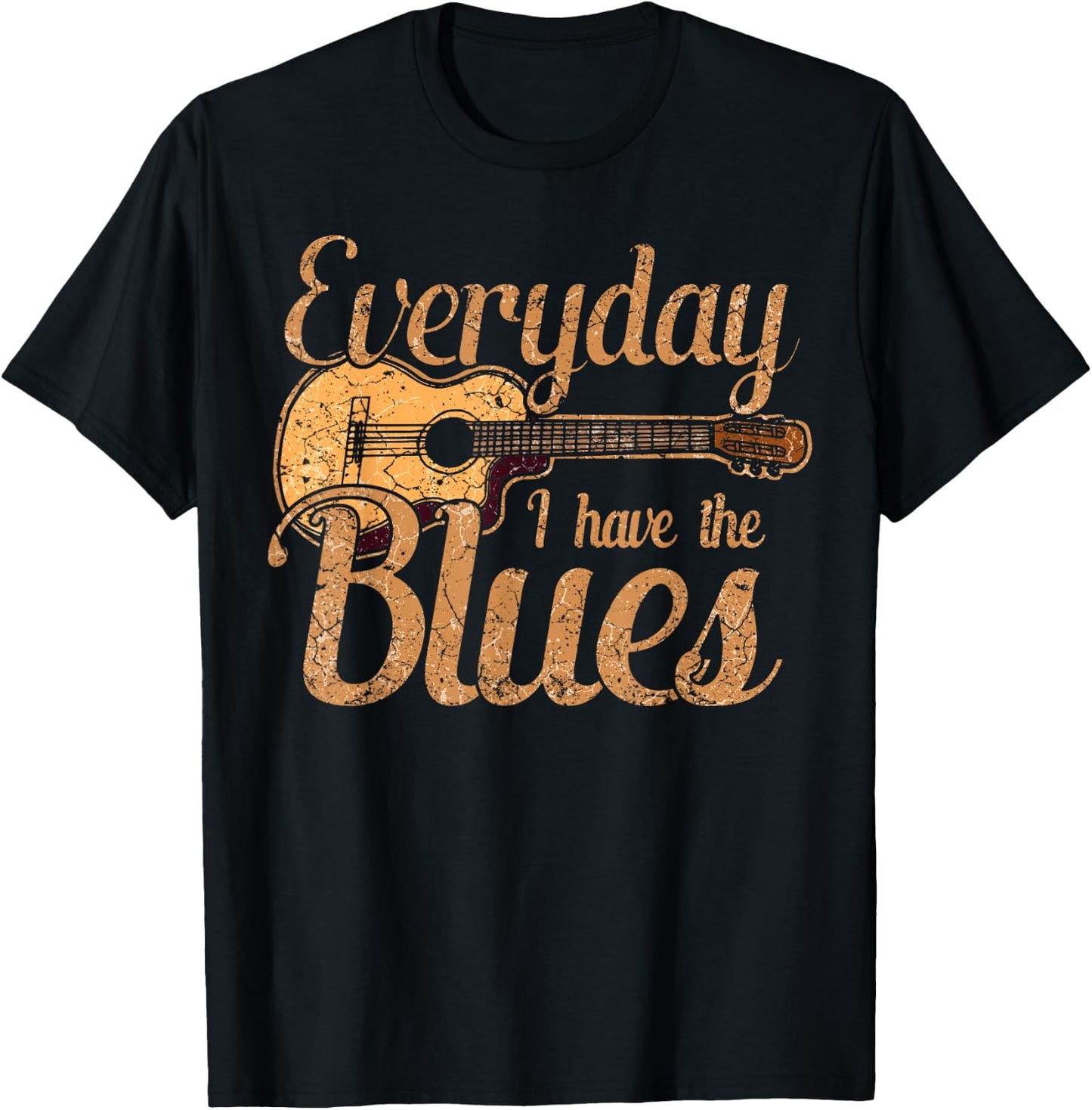 Blues Music Band Lover Vintage Guitar Teacher Funny Blues T-Shirt - T-Shirt | Black