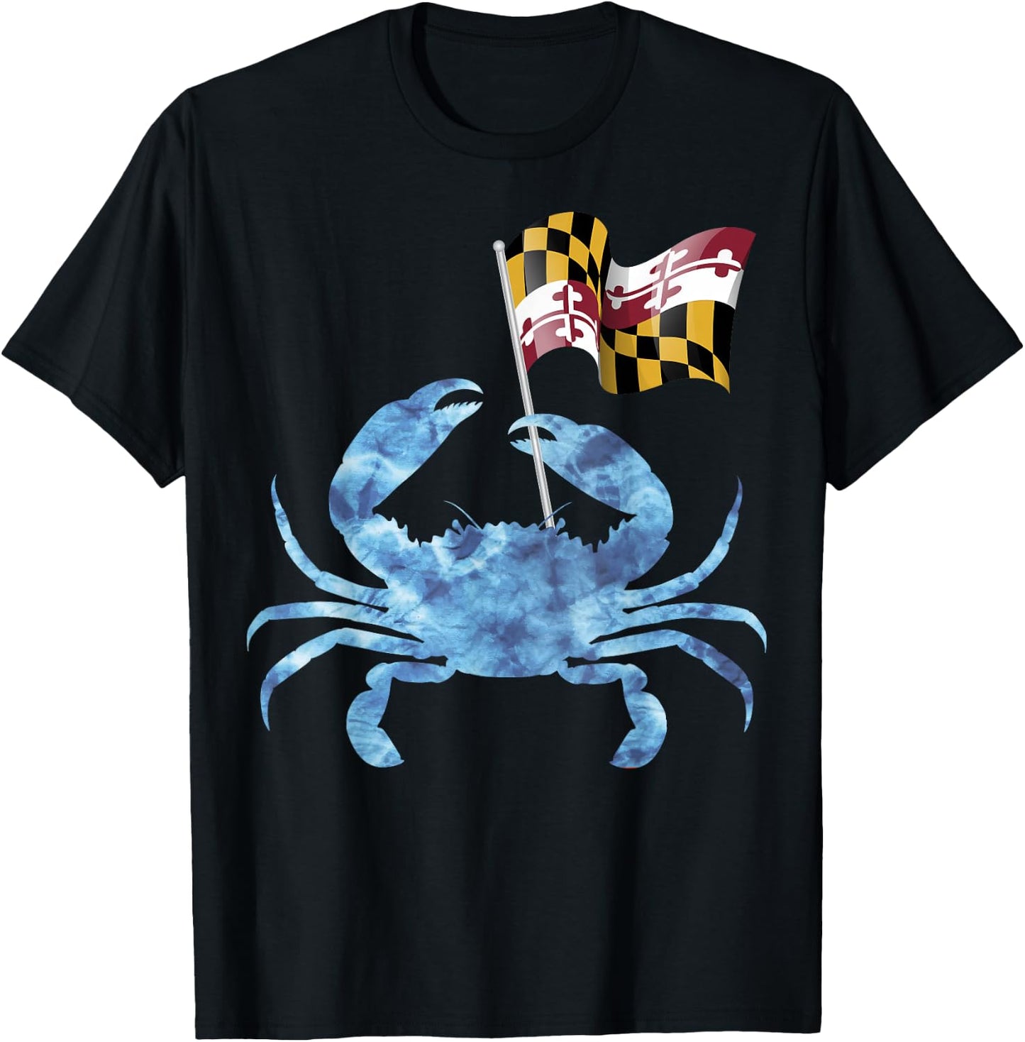 Maryland Blue Crab Flag of Maryland Family Vacation Camping T-Shirt - T-Shirt | Black