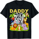 Daddy Of The Wild One 1st Birthday Zoo Animal Safari Jungle T-Shirt - T-Shirt | Black