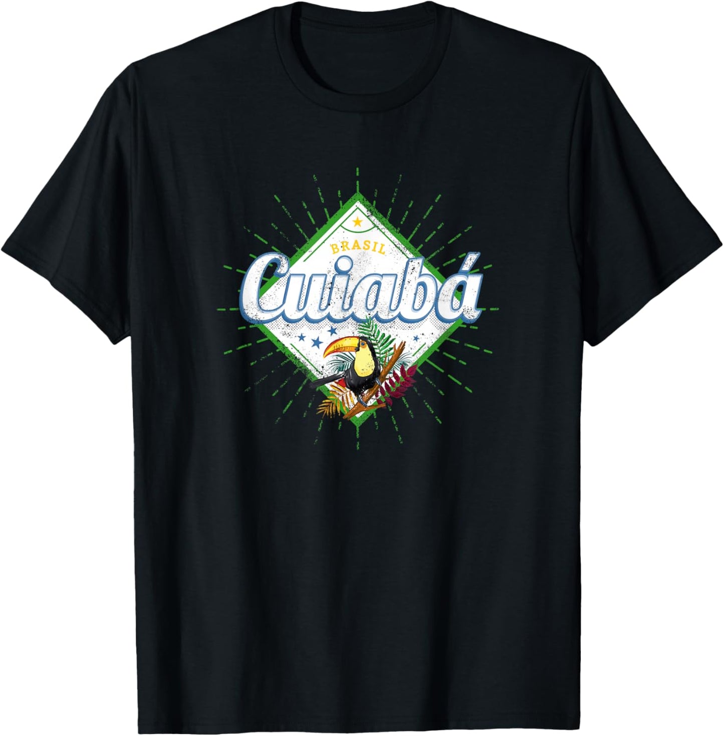 Cuiaba Mato Grosso Brazil Retro Toucan Vintage Souvenir T-Shirt - T-Shirt | Black