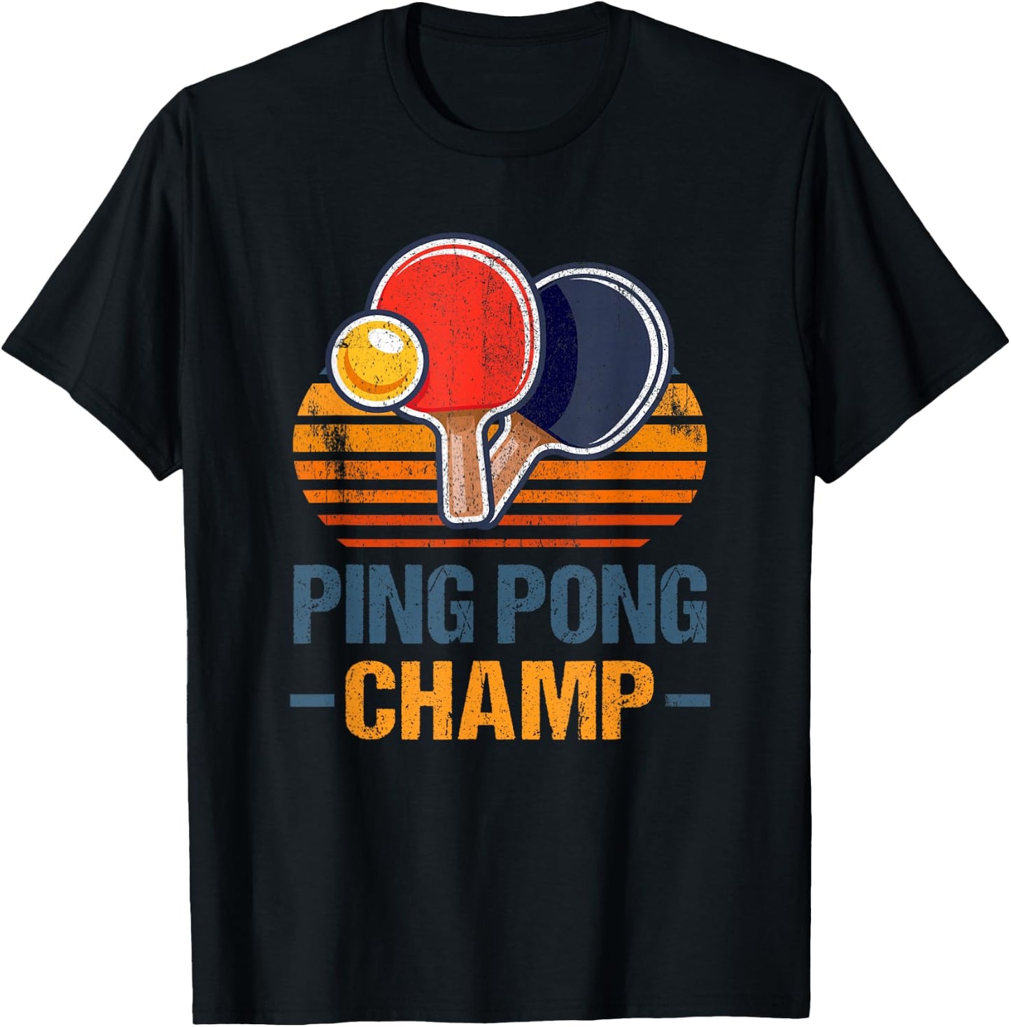 Ping Pong Champ Table Tennis Player Athlete Coach Champion T-Shirt - T-Shirt | Black