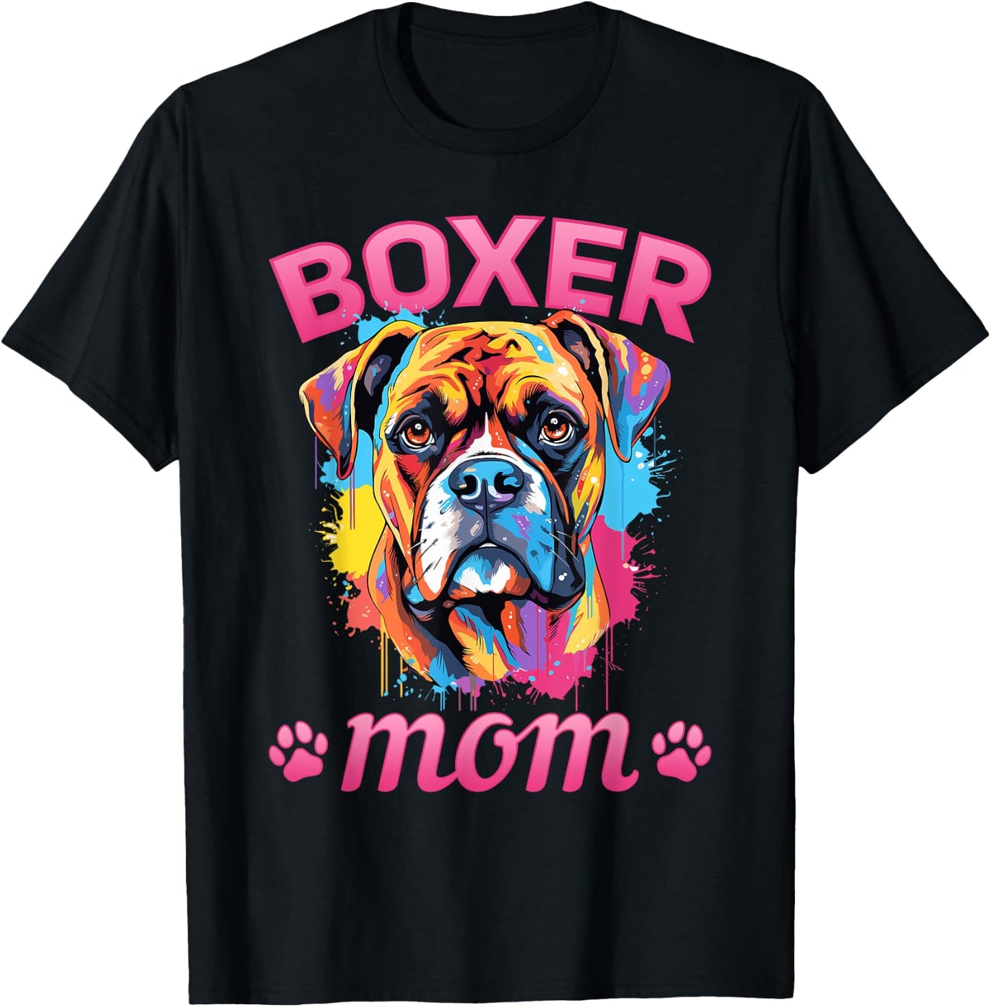Boxer Dog Breed Pet - Boxer mom Women Girls Kids T-Shirt - T-Shirt | Black