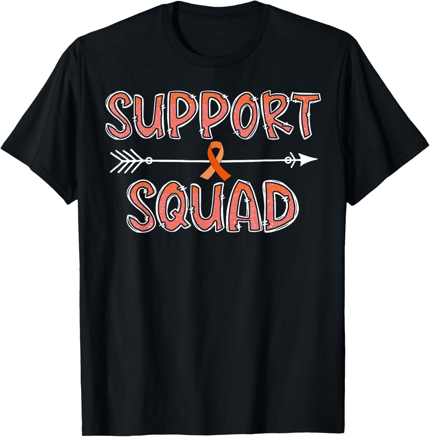 Family Support Squad Kidney Cancer Awareness Matching T-Shirt - T-Shirt | Black
