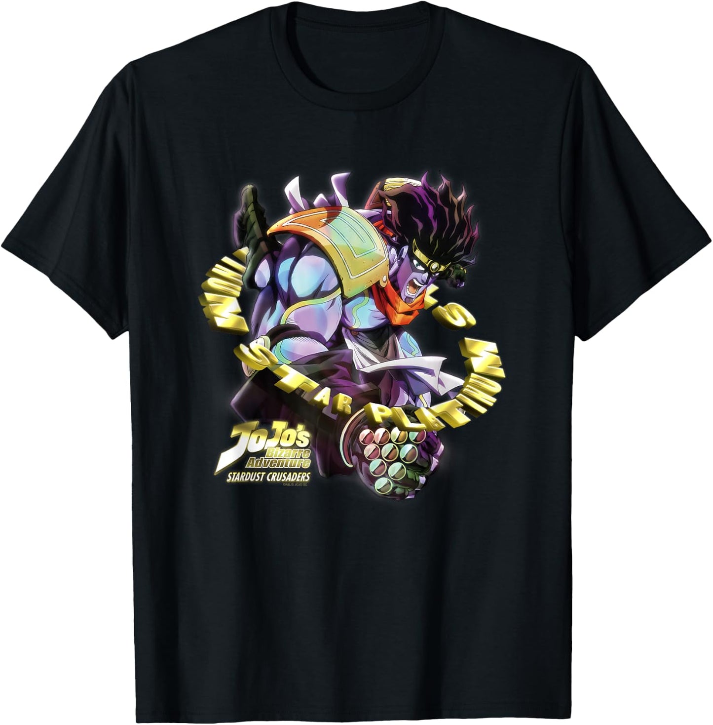 JoJo's Bizarre Adventure Stardust Crusaders Star Platinum T-Shirt - T-Shirt | Black