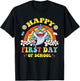 Groovy Happy First Day Of School Cute Shark Rainbow T-Shirt - T-Shirt | Black