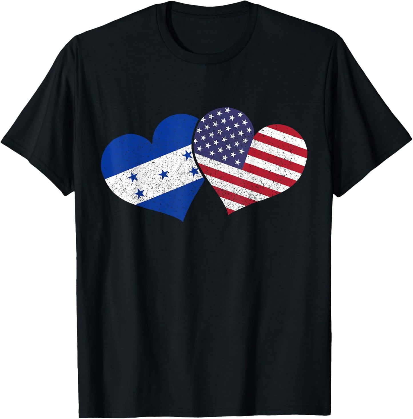 Honduras USA American Honduran Flag Pride Heritage Patriotic T-Shirt - T-Shirt | Black