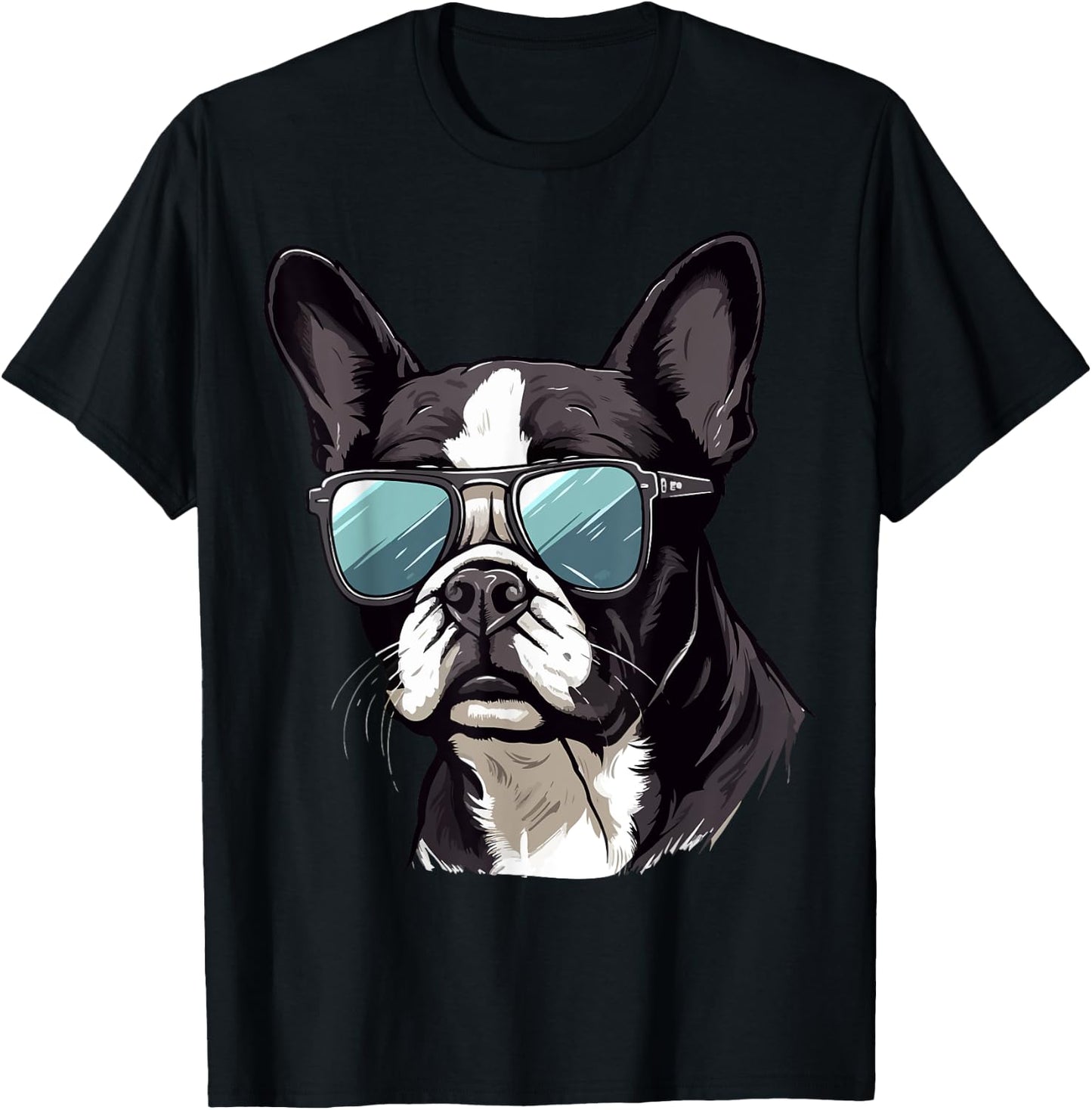 Boston Terrier Bostie Dog Breed Pet with Sunglasses Women Kids T-Shirt - T-Shirt | Black