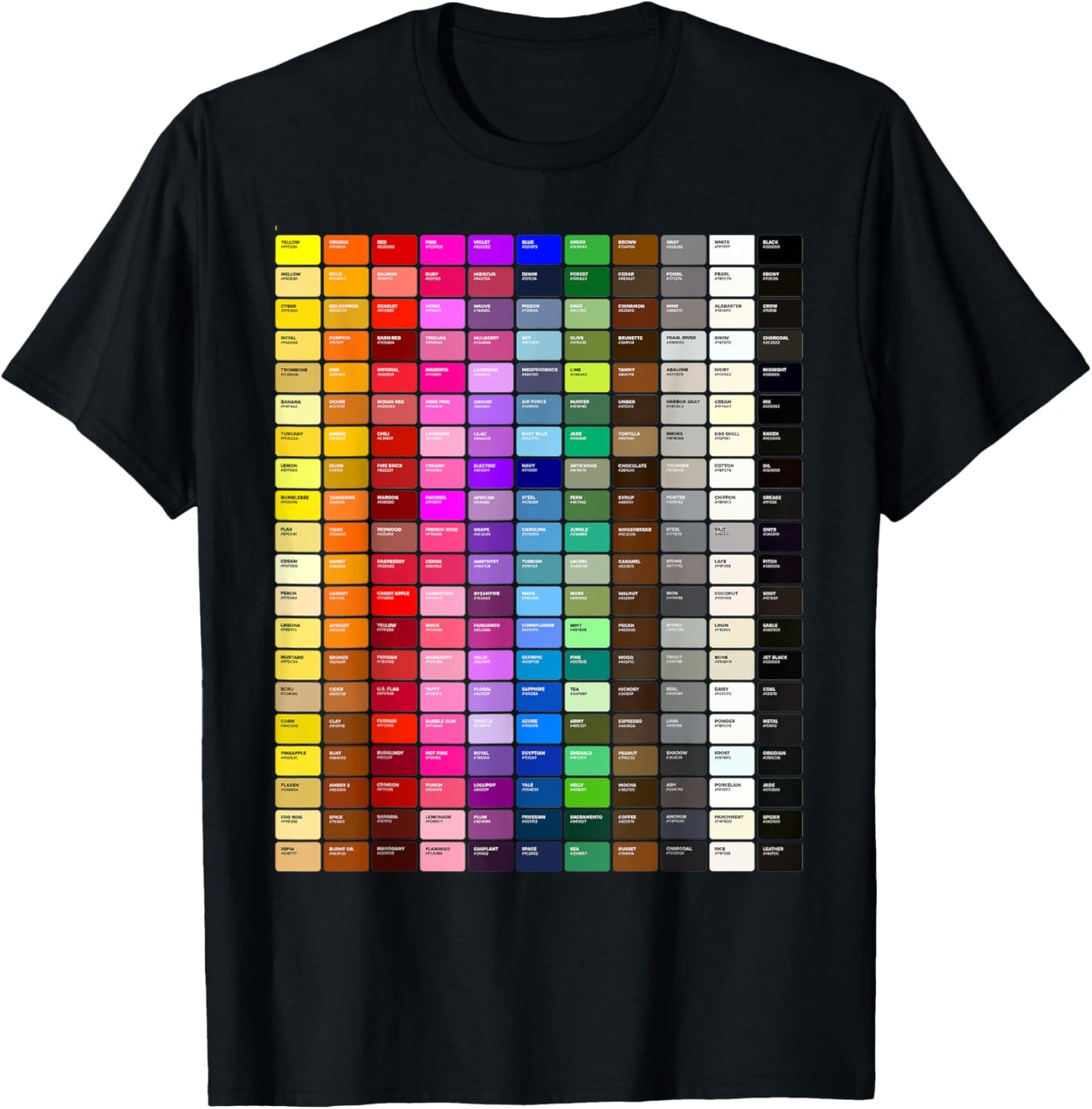 Color Chart Hex Codes T-Shirt - T-Shirt | Black