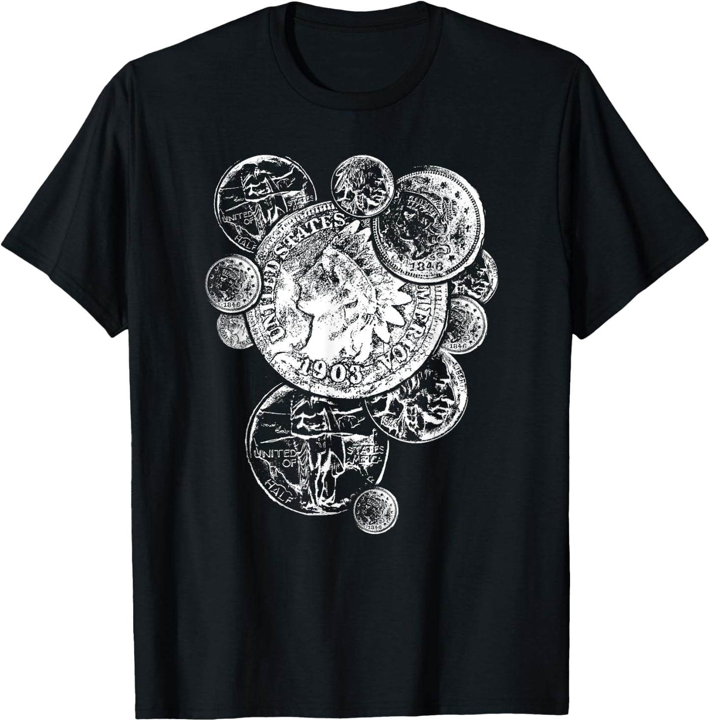 Coin collector gifts 4 u Men's Vintage Coin Collecting , Black, Small T-Shirt - T-Shirt | Black