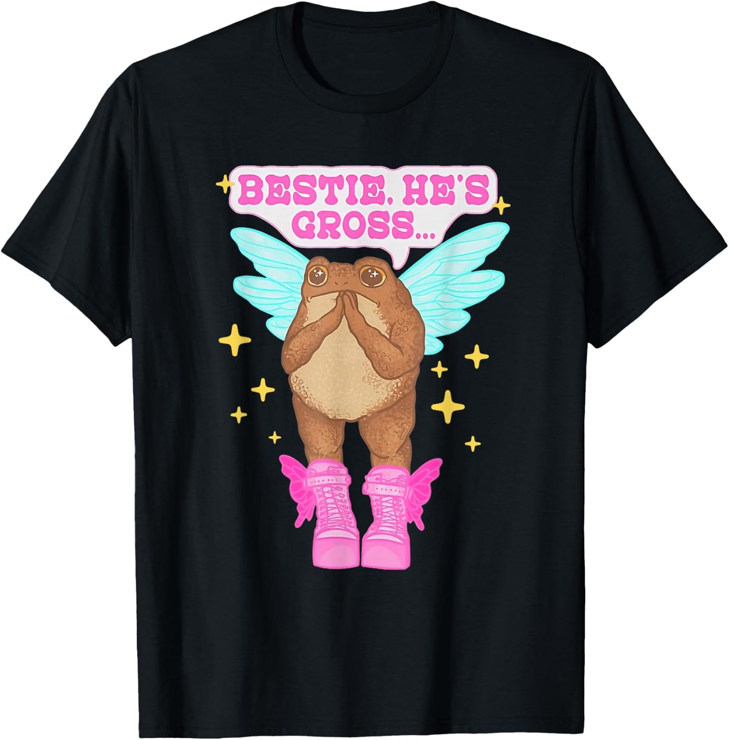 Bestie He's Gross Frog Funny Apparel T-Shirt - T-Shirt | Black