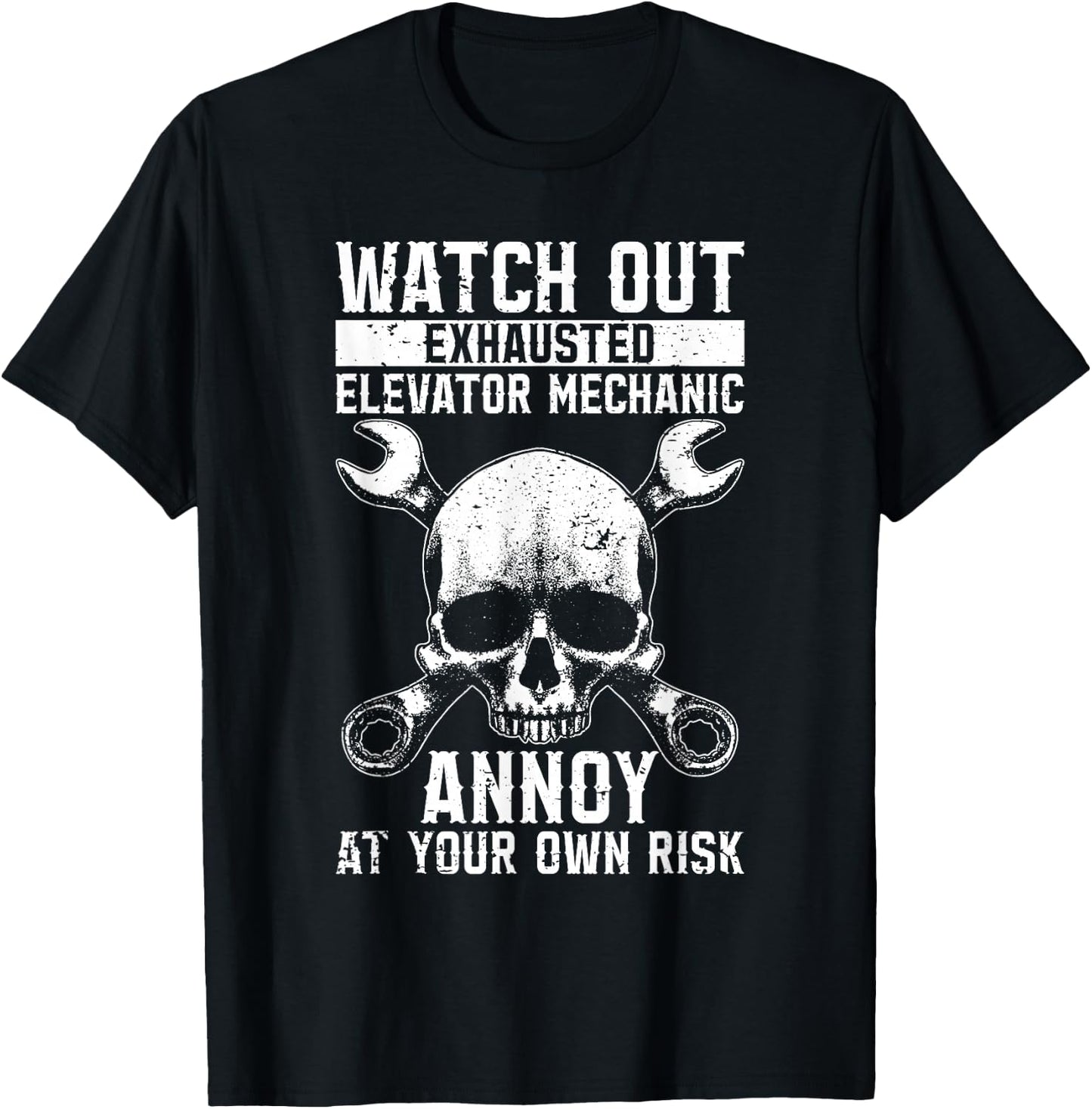 Exhausted Elevator Mechanic Technician Engineer Elevators T-Shirt - T-Shirt | Black