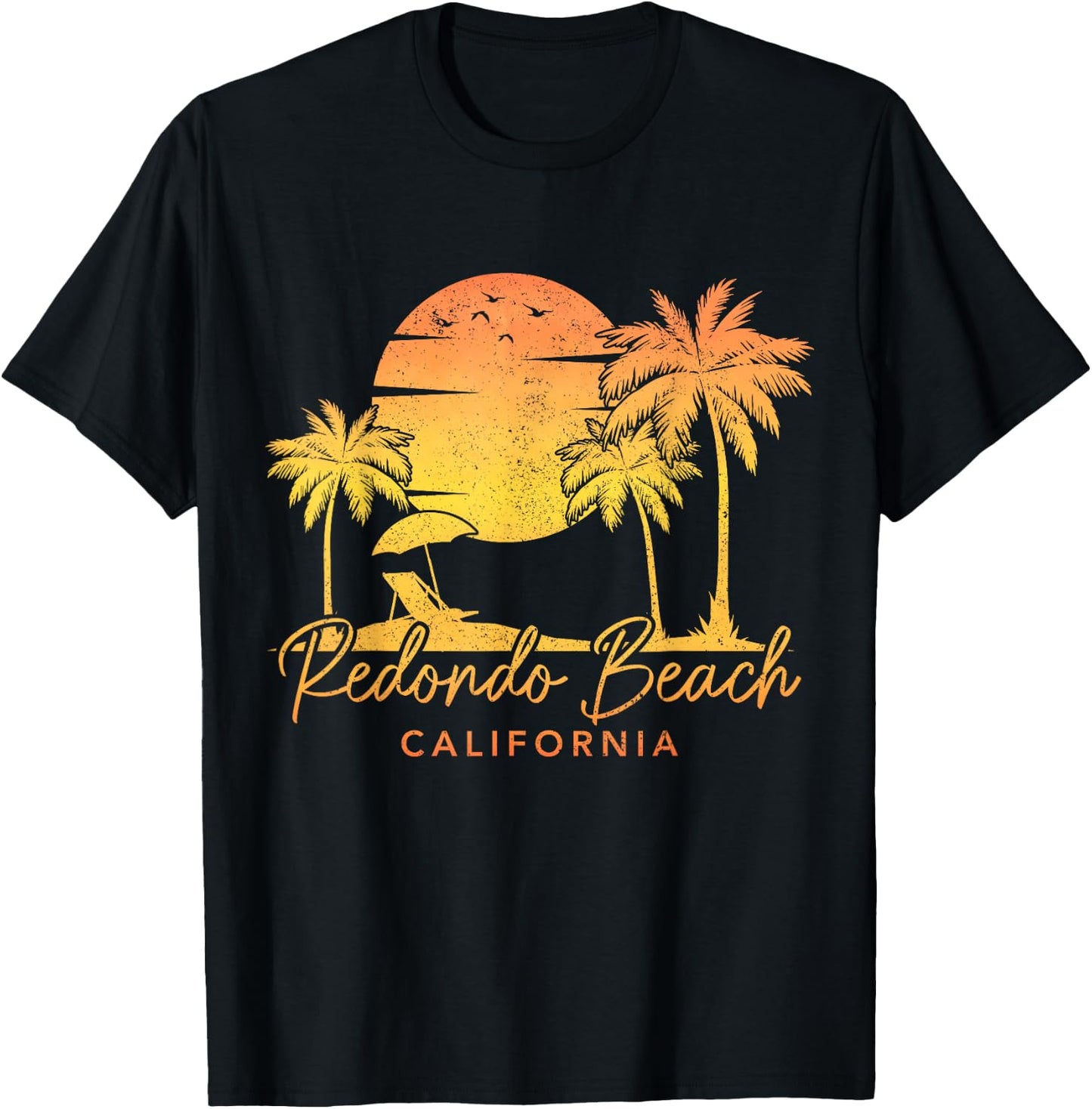 Redondo Beach California CA Surfer Vintage Style Retro T-Shirt - T-Shirt | Black