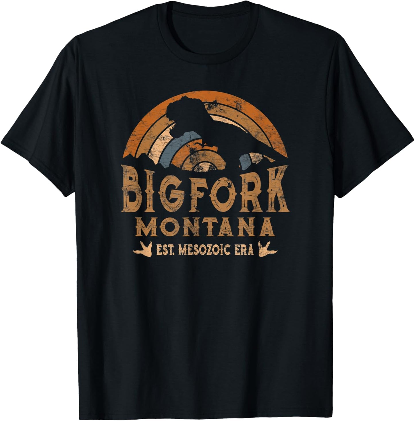 Bigfork Montana MT Dino Dinosaur Paleontology T-Rex T-Shirt - T-Shirt | Black