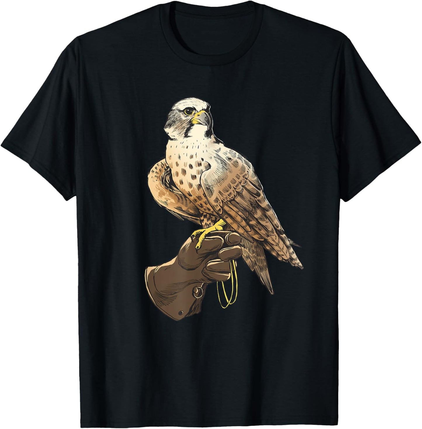 "Falcon Bird on Gloves for bird lover, nature lover T-Shirt - T-Shirt | Black
