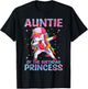 Auntie of the Birthday Princess Girl Dabbing Unicorn Aunt T-Shirt - T-Shirt | Black