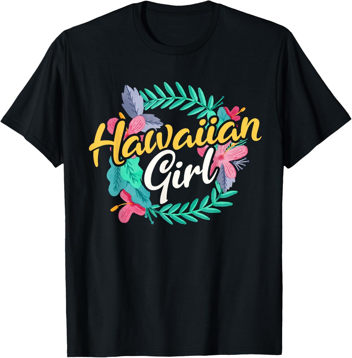 Islands Vintage Souvenir Hawaiian Girl T-Shirt - T-Shirt | Black