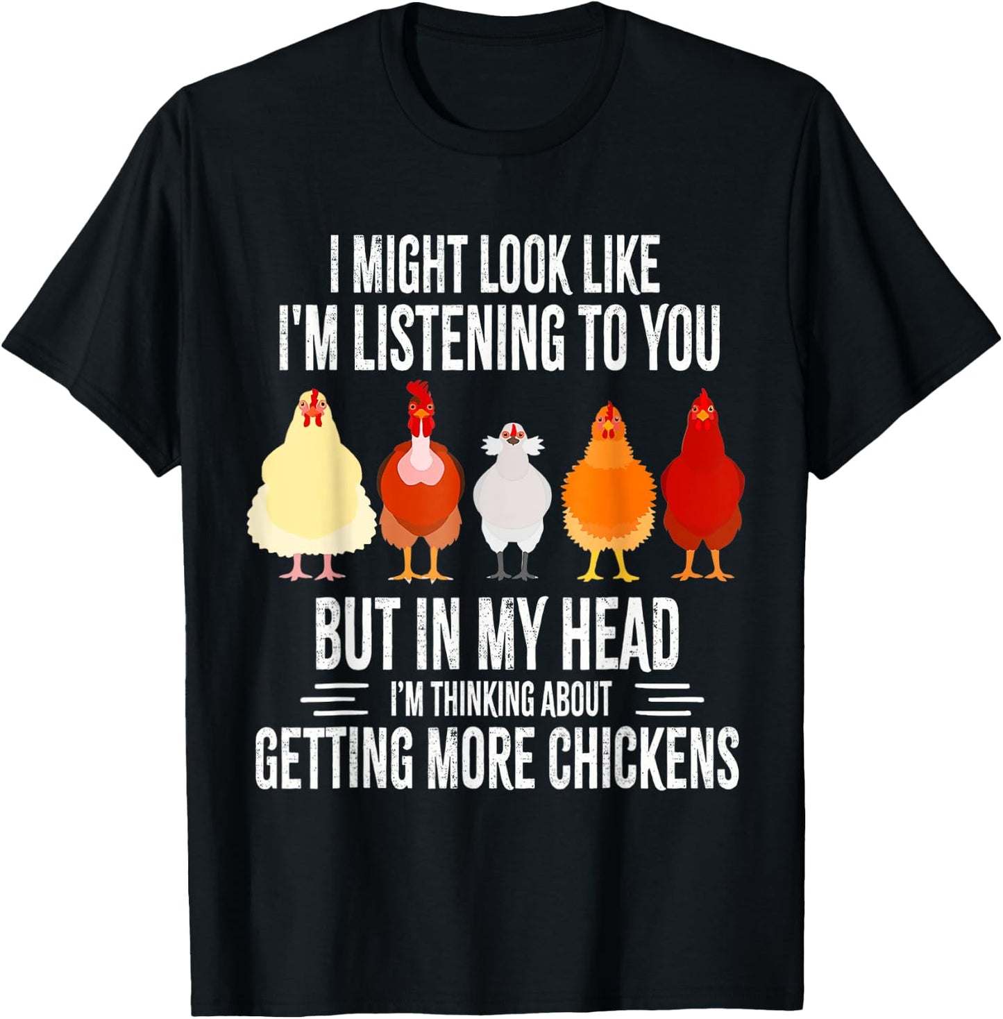 Funny Chicken Farmer Design Women Men Getting A Lot Chickens T-Shirt - T-Shirt | Black