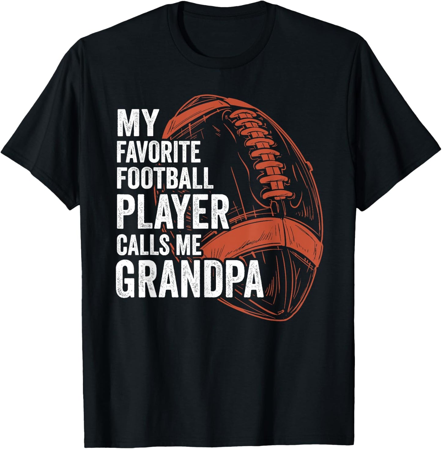 Funny Retro My Favorite Football Player Calls Me Grandpa T-Shirt - T-Shirt | Black