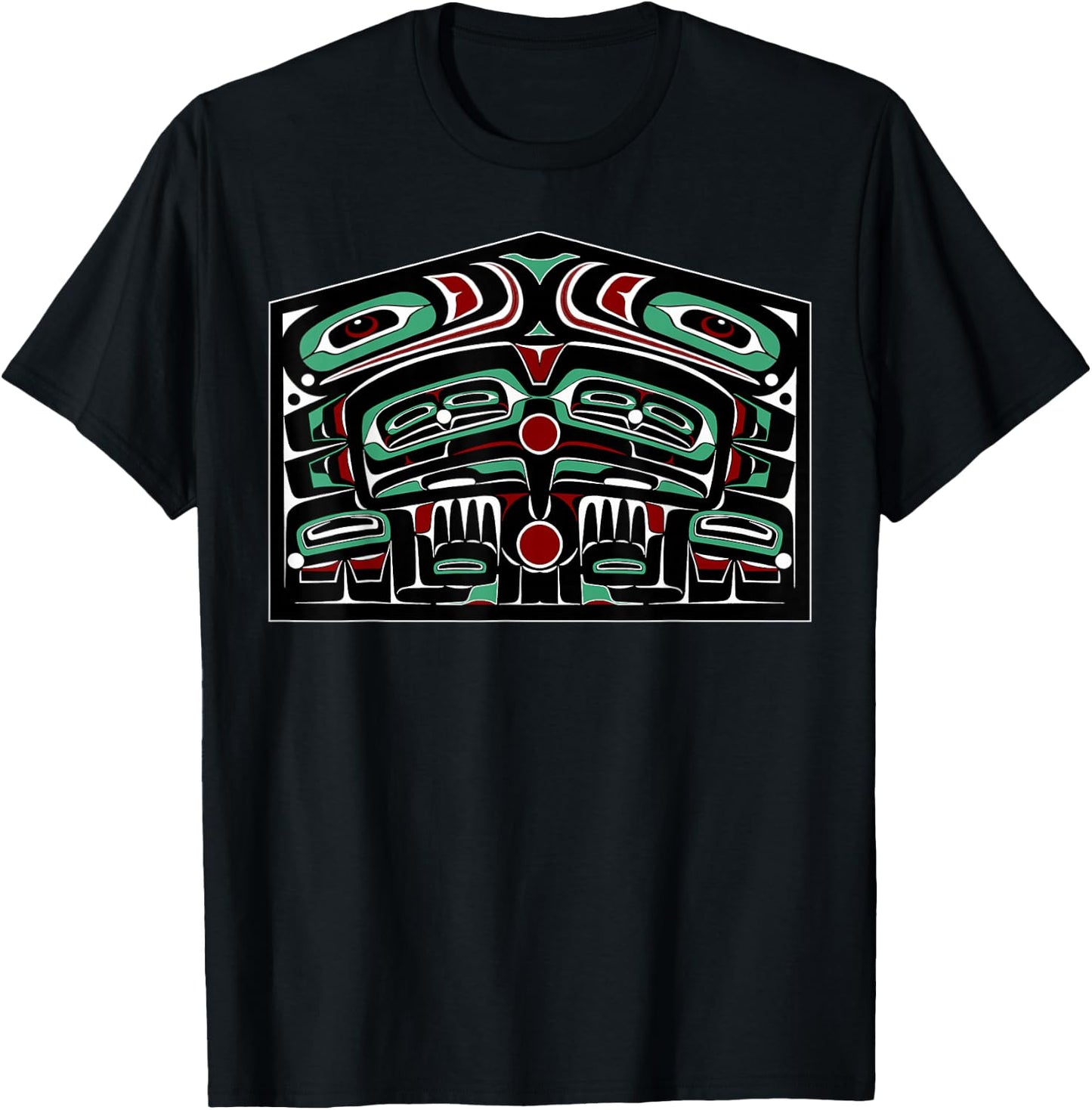 Alaska Native American Art Style Tlingit Haida Indigenous T-Shirt - T-Shirt | Black