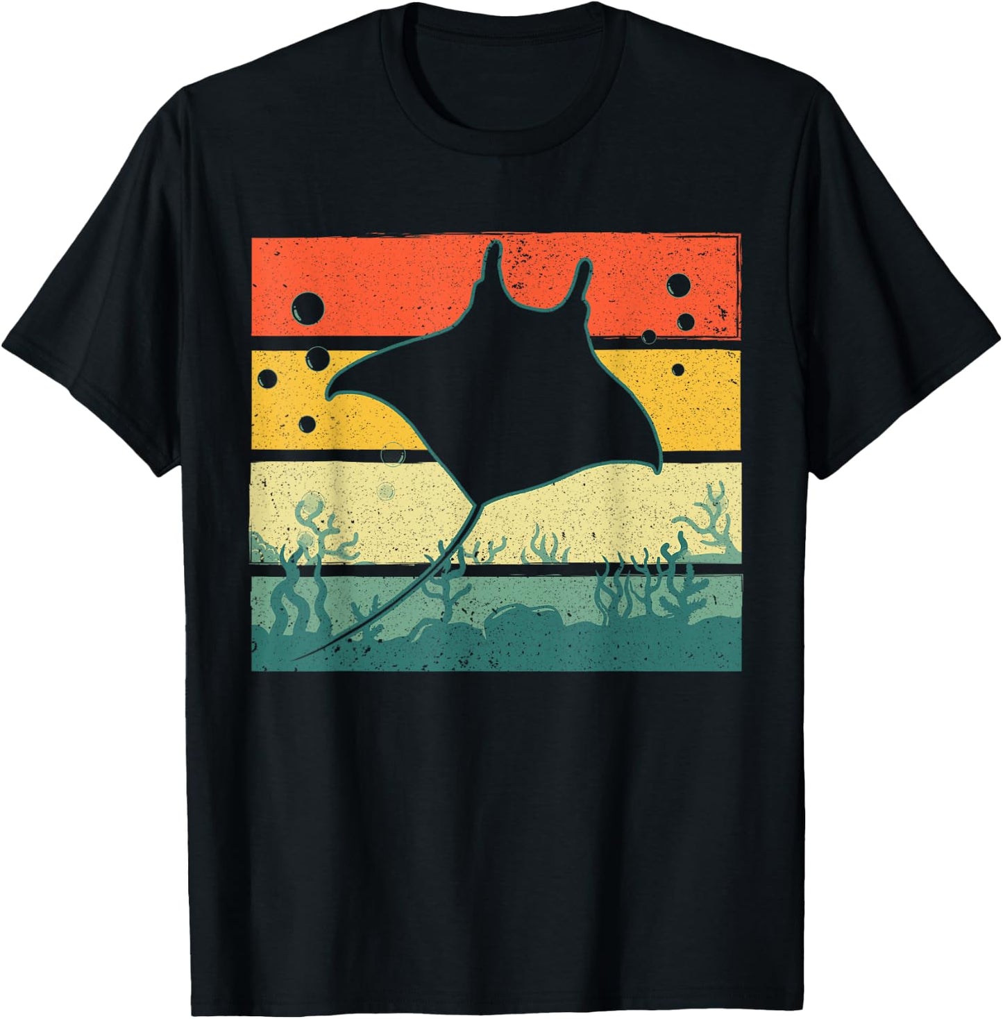 Funny Stingray Design Women Kids Ocean Animal Lovers T-Shirt - T-Shirt | Black