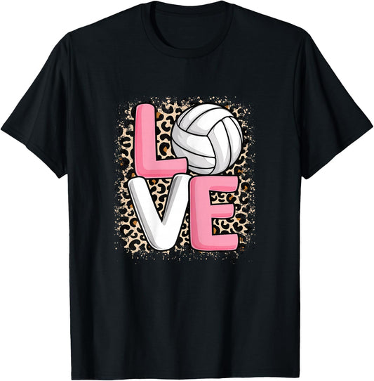 Love Volleyball Cute Volleyball Player Women Girls T-Shirt - T-Shirt | Black
