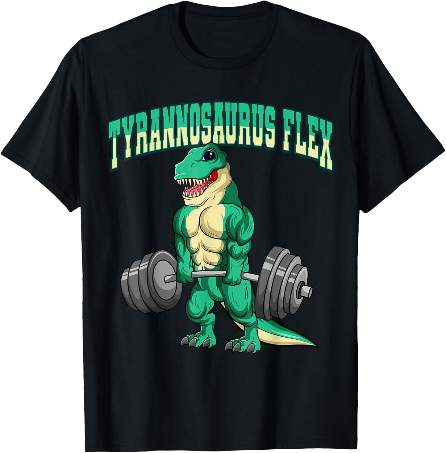 Bodybuilding Fitness Tyrannosaurus Flex Dinosaur Dino T-Rex T-Shirt - T-Shirt | Black