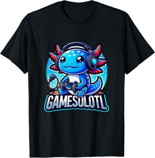 Gamesolotl Axolotl Gamer kawaii Anime kids T-Shirt - T-Shirt | Black
