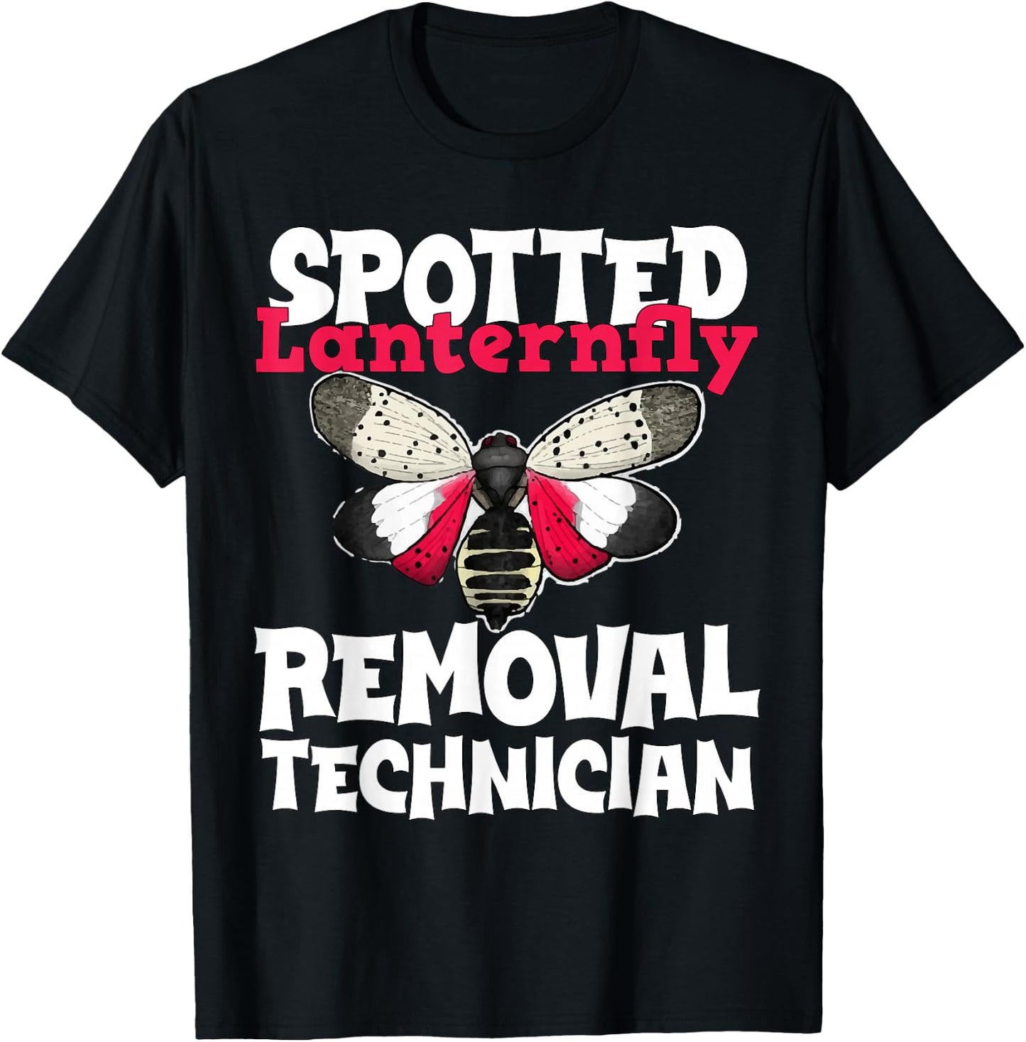 Spotted Lanternfly Trap and Insect Spray Design Lantern Fly T-Shirt - T-Shirt | Black