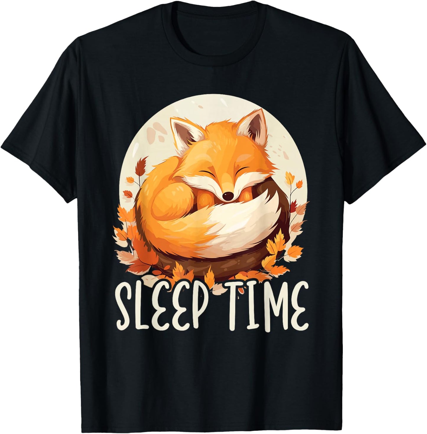 Sleeping Fox Sleepyhead Napping Sleep Fox Lover T-Shirt - T-Shirt | Black