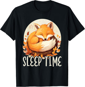 Sleeping Fox Sleepyhead Napping Sleep Fox Lover T-Shirt - T-Shirt | Black